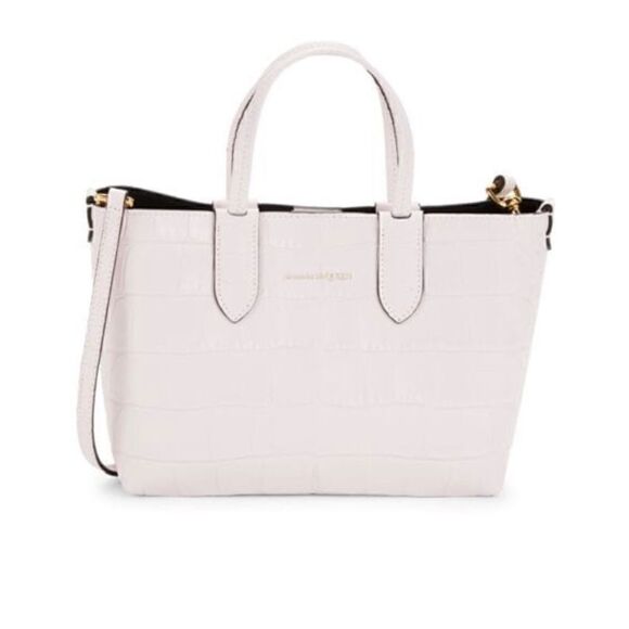 Alexander McQueen Croc Embossed Leather Mini Satchel Pink - Picture 1 of 11